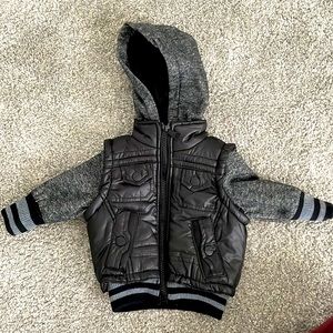 Baby hooded vest layer jacket